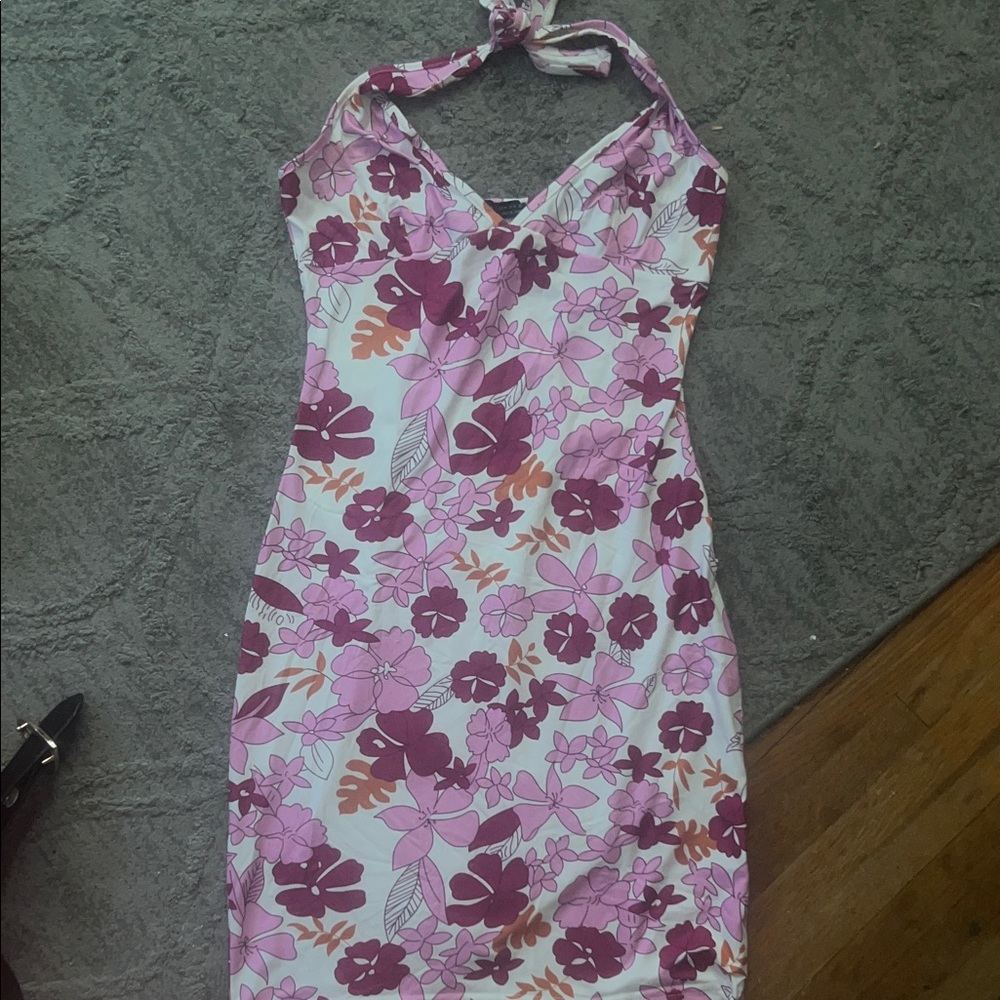 Floral Halter Neck Dress